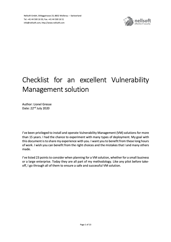 VM Checklist